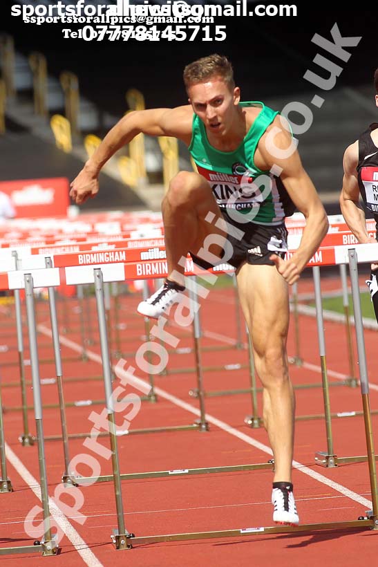 Mens 110 metres hurdles, 2019 Muller British Championships, Alexander Stadium, Birmingham. Photo: David T. Hewitson/Sports for All Pics